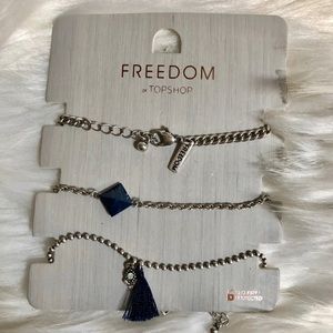 Sale 🧨 
Topshop Freedom Silver and Blue Necklace.